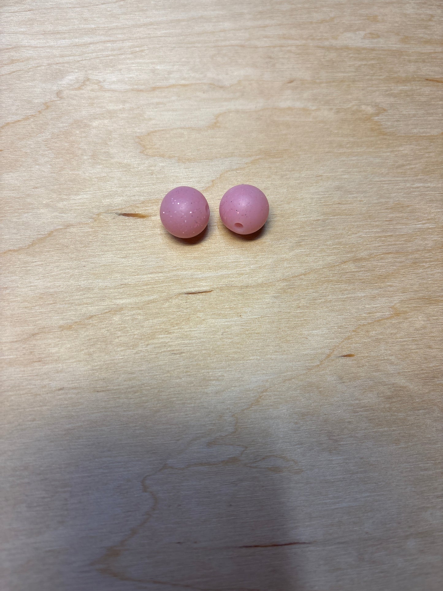 Perles rondes 12 mm Blush pailletée