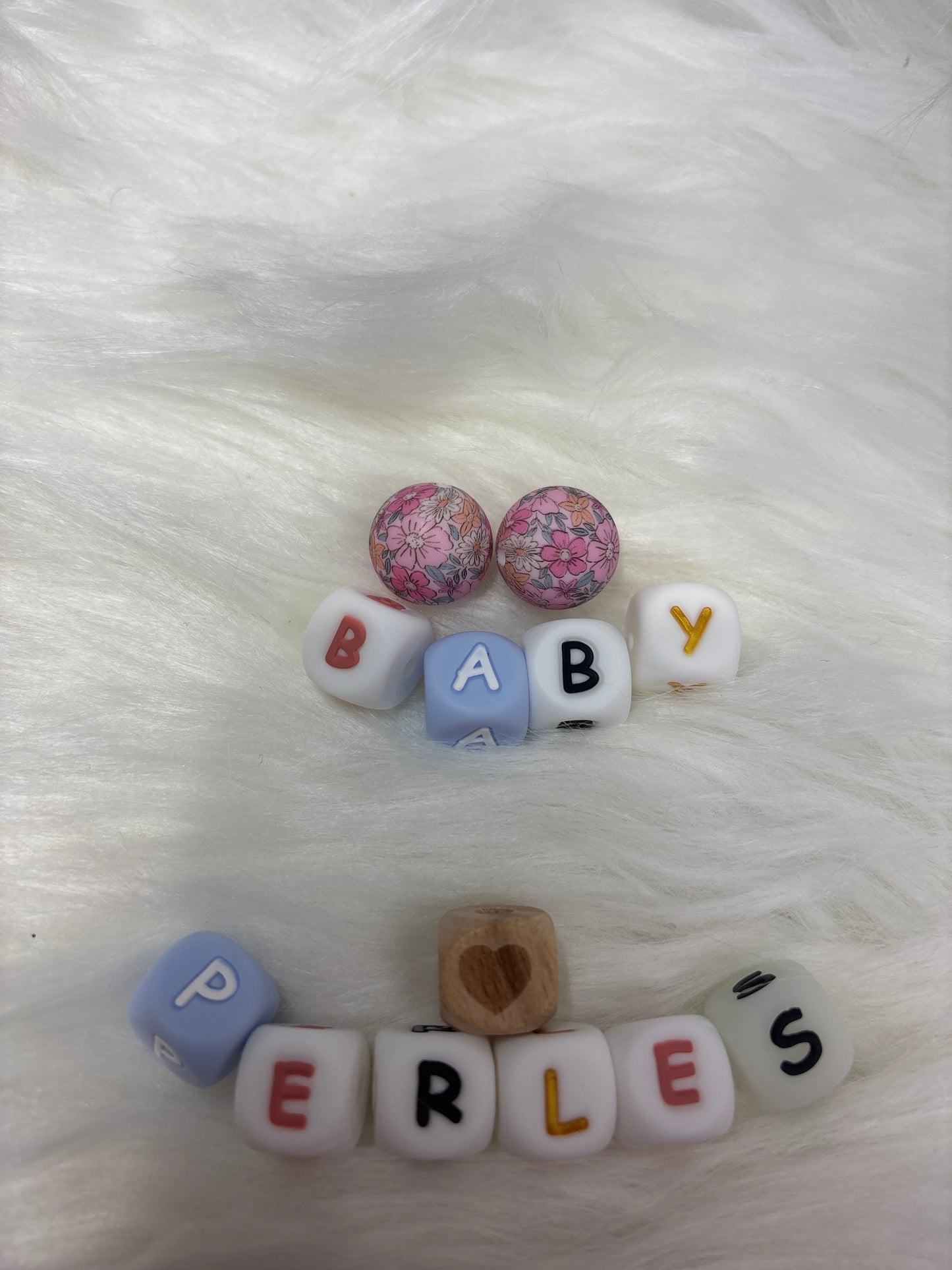 Perles fleuri rose 15 mm
