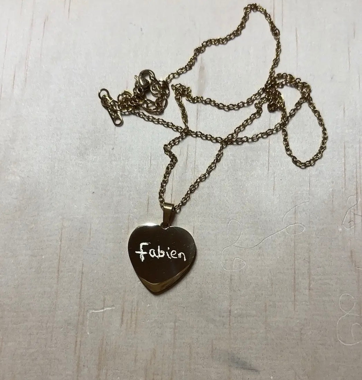 Collier cœur en acier inoxydable