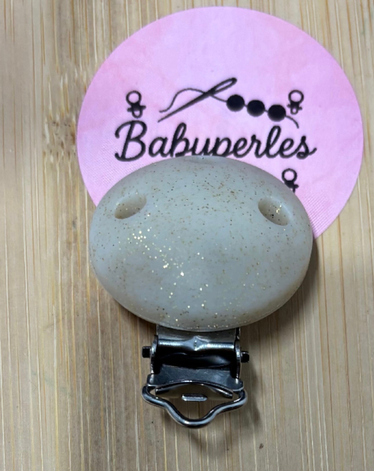 Clip Beige pailletée
