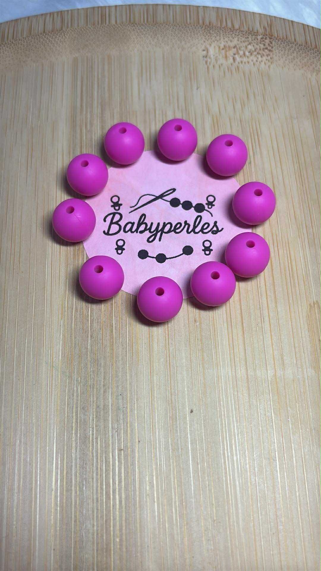 Perle 12 mm rose Fuschia