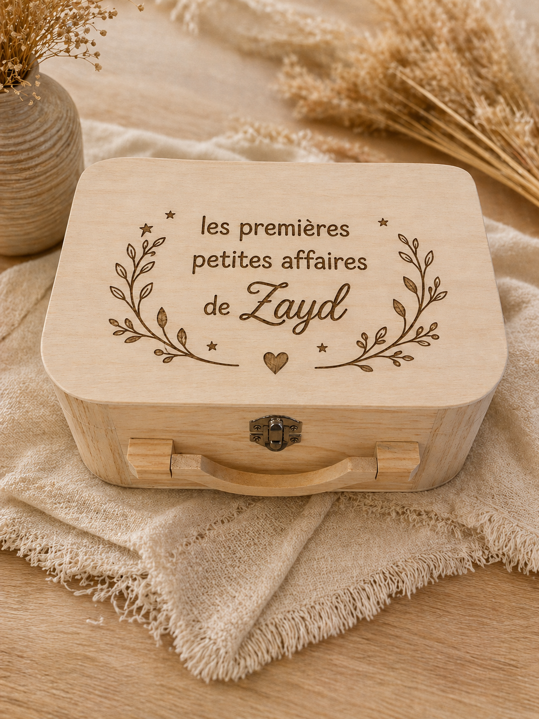 Petite valise en bois à graver