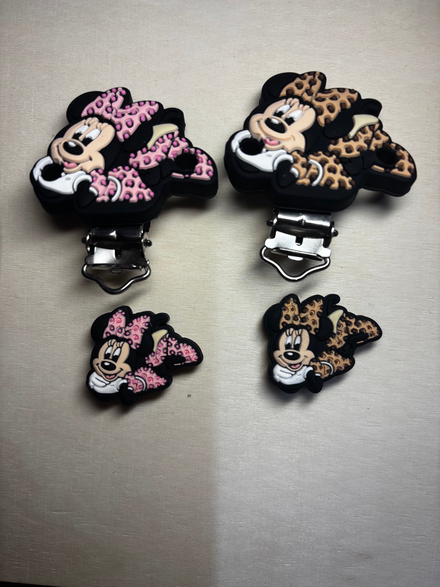 Clip + perle Minnie léopard
