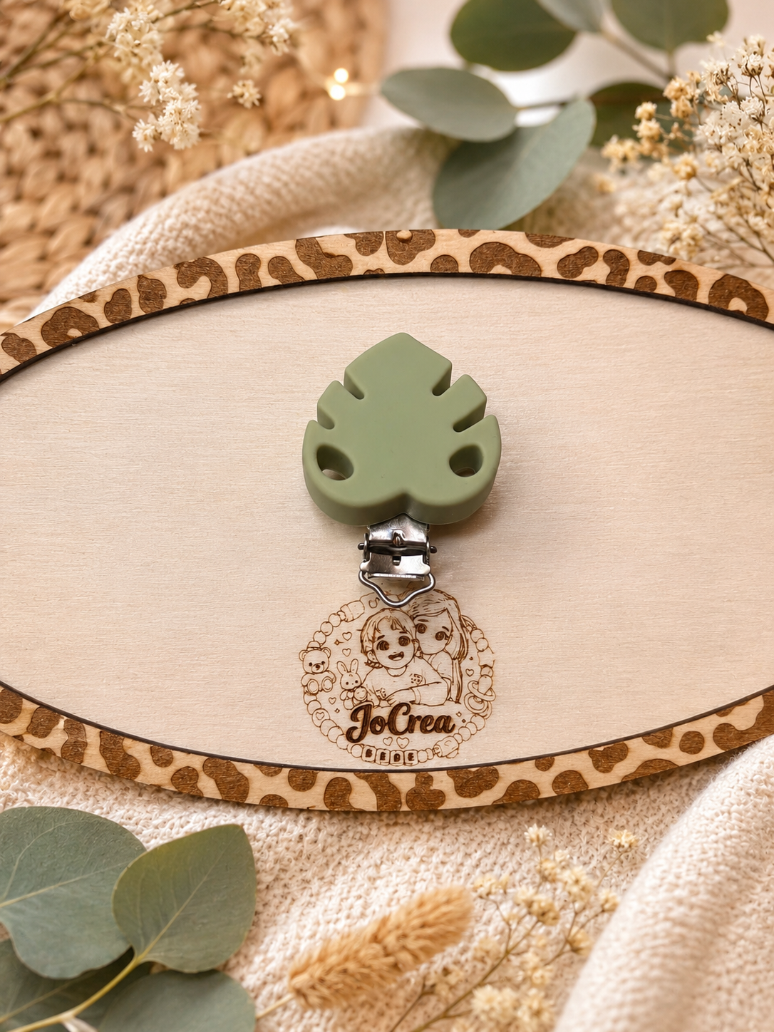 Clip feuille vert sauge