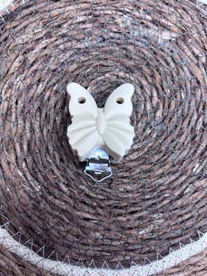 Clip papillon beige