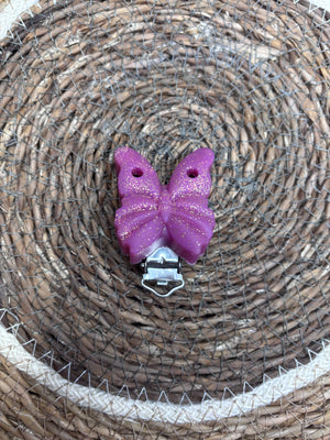 Clip cerise pailleté