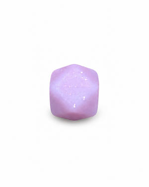 Perles hexagonal rose pailletée 