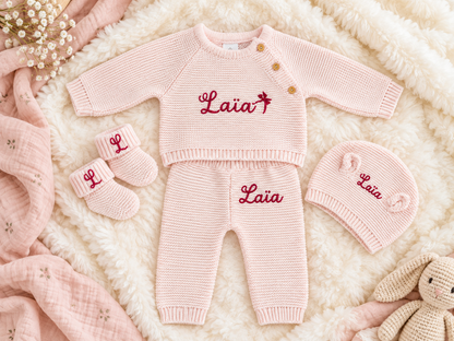 Ensemble laine 4 pièces avec oreilles
