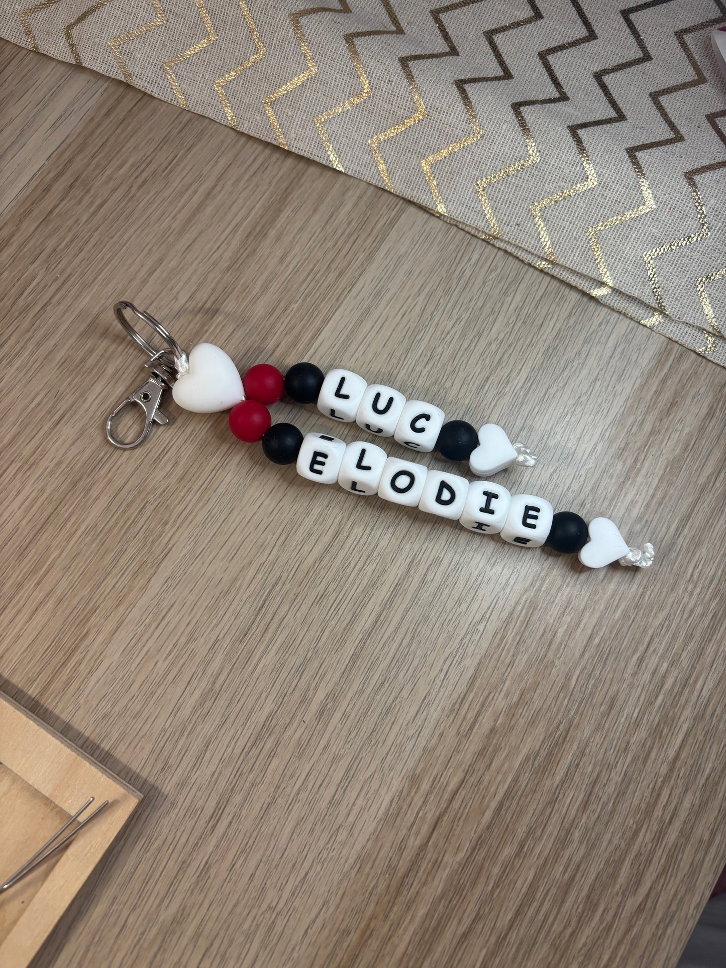 Porte clés 2 prénoms