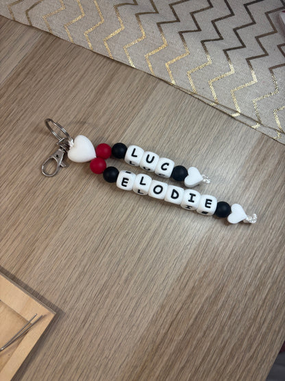 Porte clés 2 prénoms