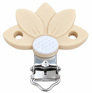 Clip fleur de lys beige