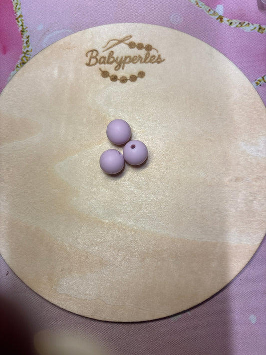 Perles ronde violet clair  12 mm
