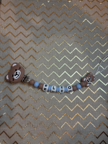 Attache tétine OURSON MARRON