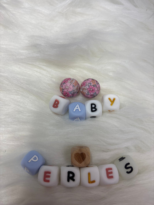 Perles fleuri rose 15 mm