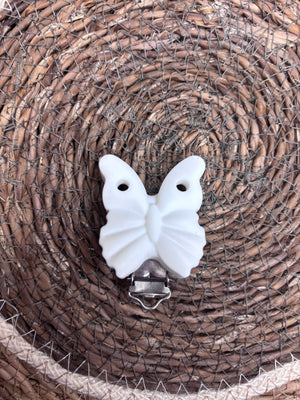 Clip papillon blanc