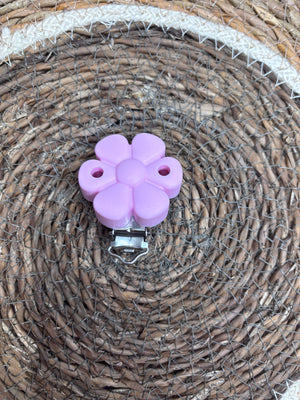 Clip fleur rose clair
