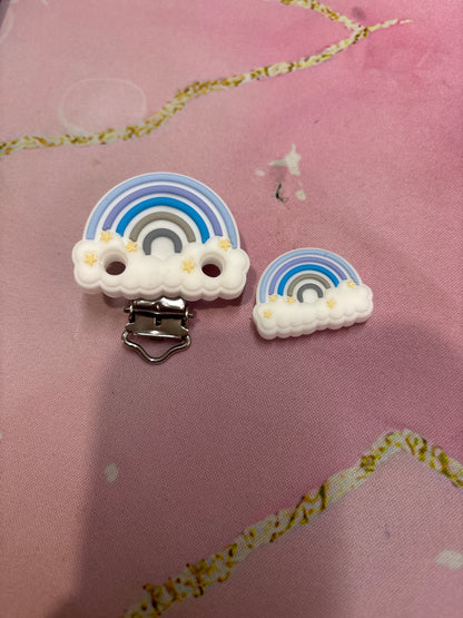 Attache tétine arc en ciel