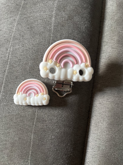 Attache tétine arc en ciel