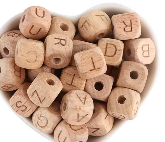 Mix 50 lettres bois 12 mm