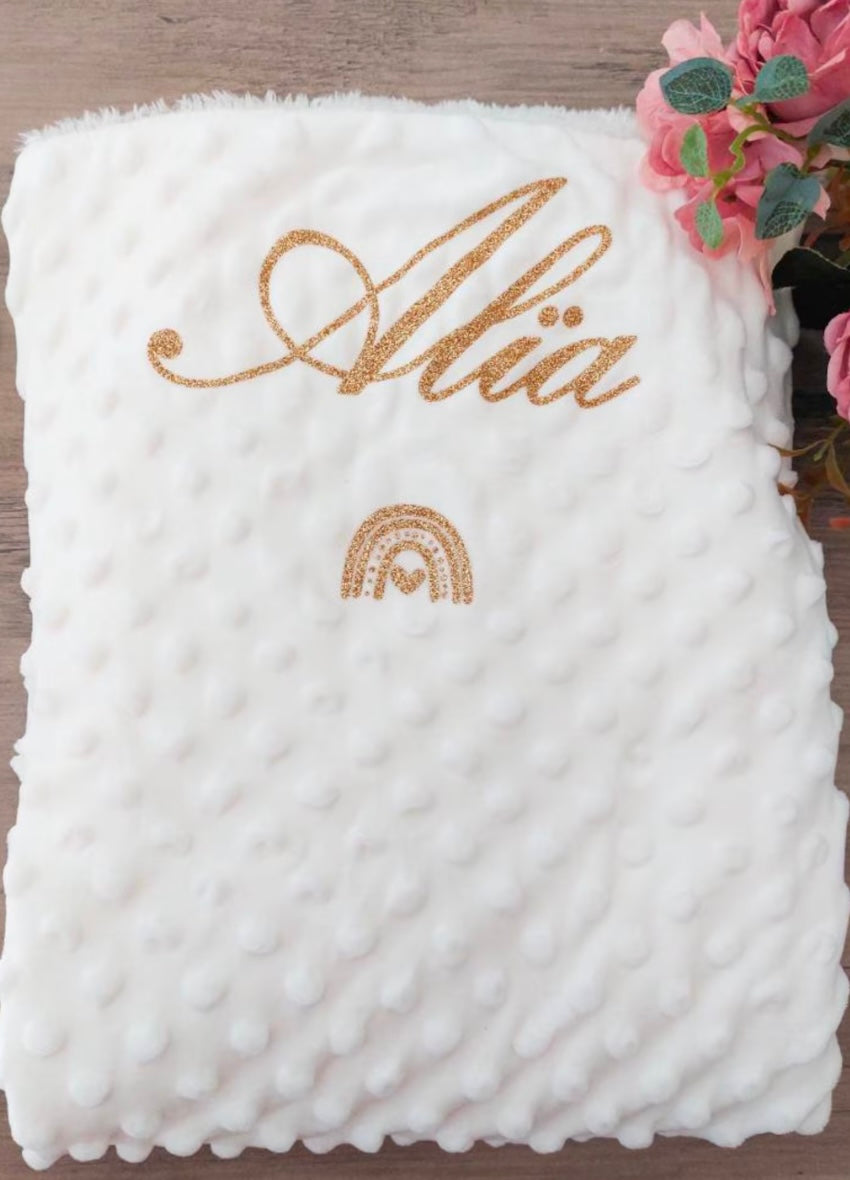 Couverture bébé minky personnalisée
