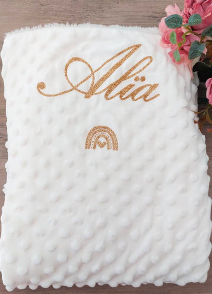 Couverture bébé minky personnalisée