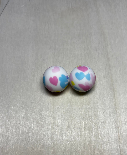 Perle cœur multicolore
