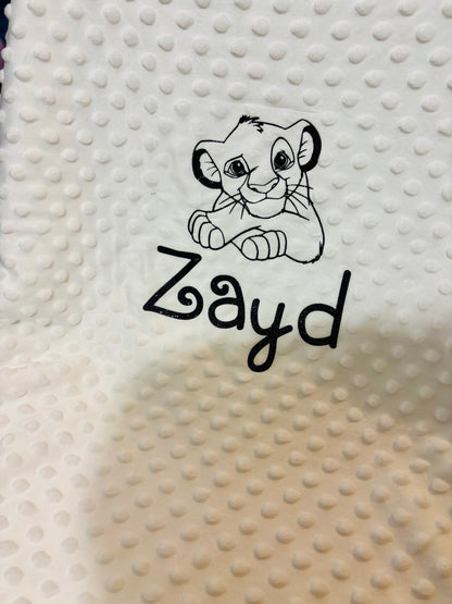 Couverture bébé minky personnalisée