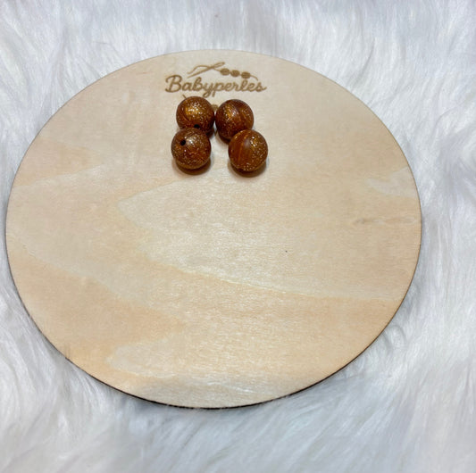 Perles cuivré pailleté 15 mm