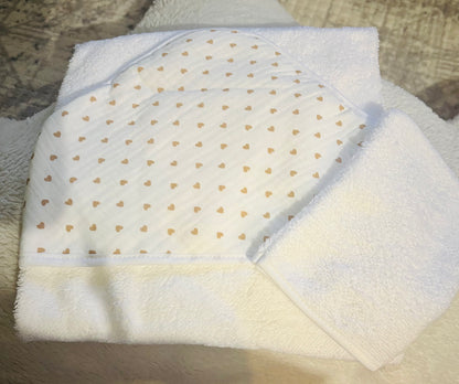 Cape de bain petits cœurs