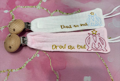 Attache tétine en gaz de coton