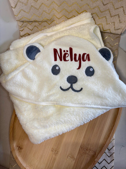 Cape de bain bébé douce à personnaliser