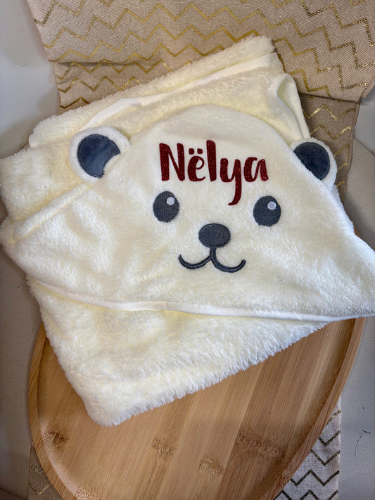 Cape de bain bébé douce à personnaliser