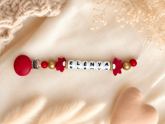 Attache tétine double fleur de lys