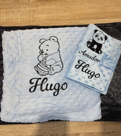 Couverture bébé minky personnalisée