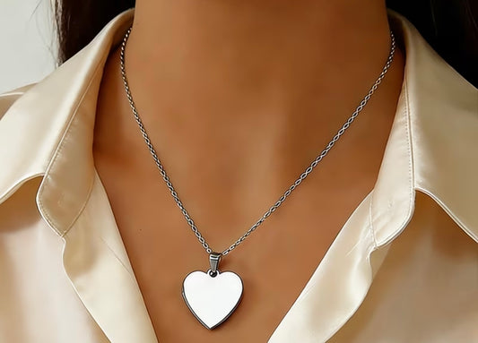 Collier cœur en acier inoxydable