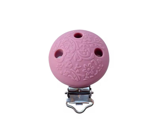 Clip embossé vieux rose
