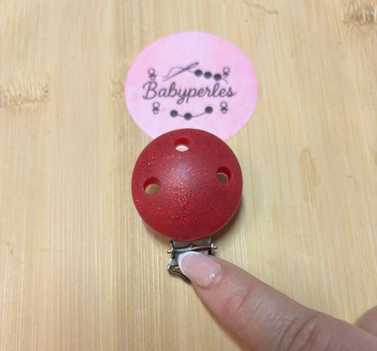 Clip rouge foncé pailletée
