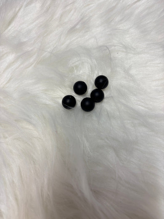 Perle ronde 12 mm noir