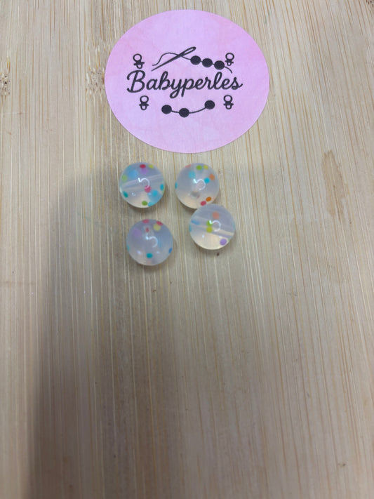 Perles 12 mm à pois