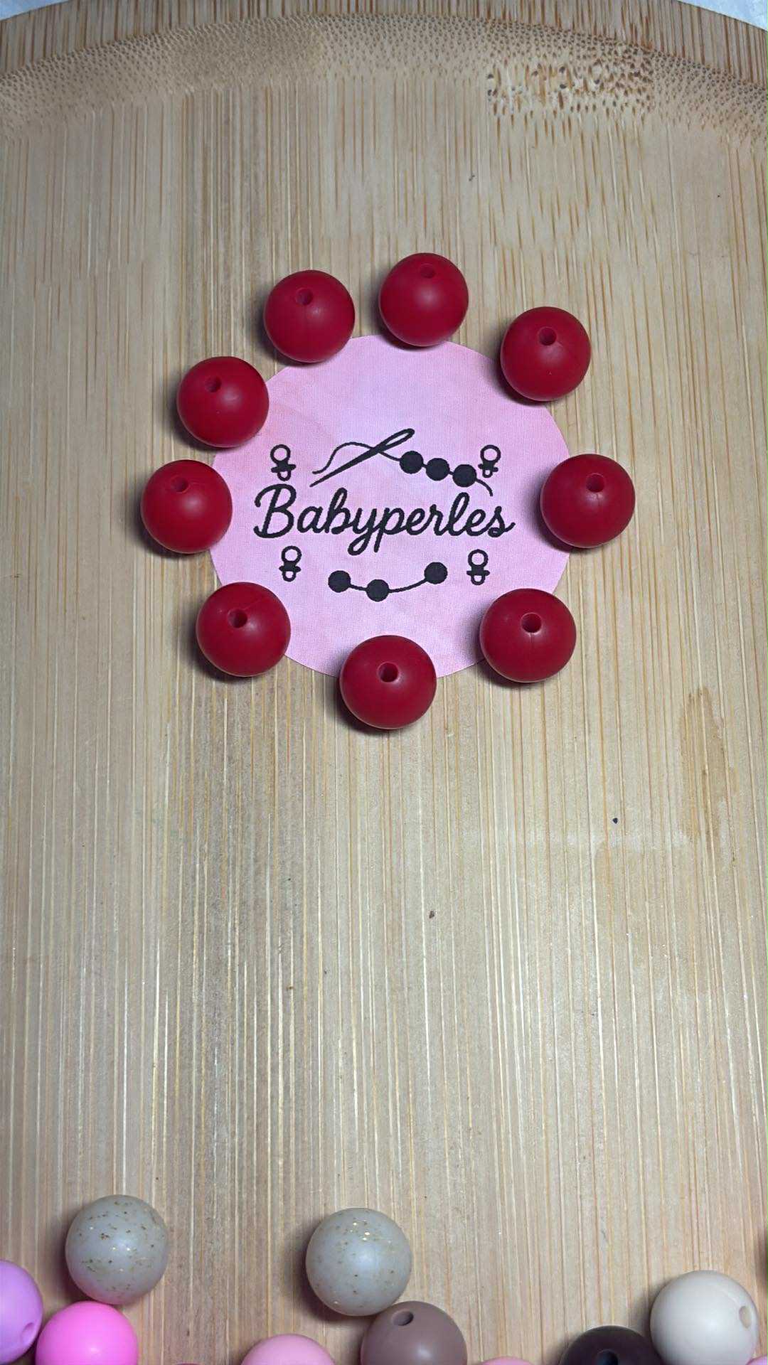 Perle 12 mm rouge