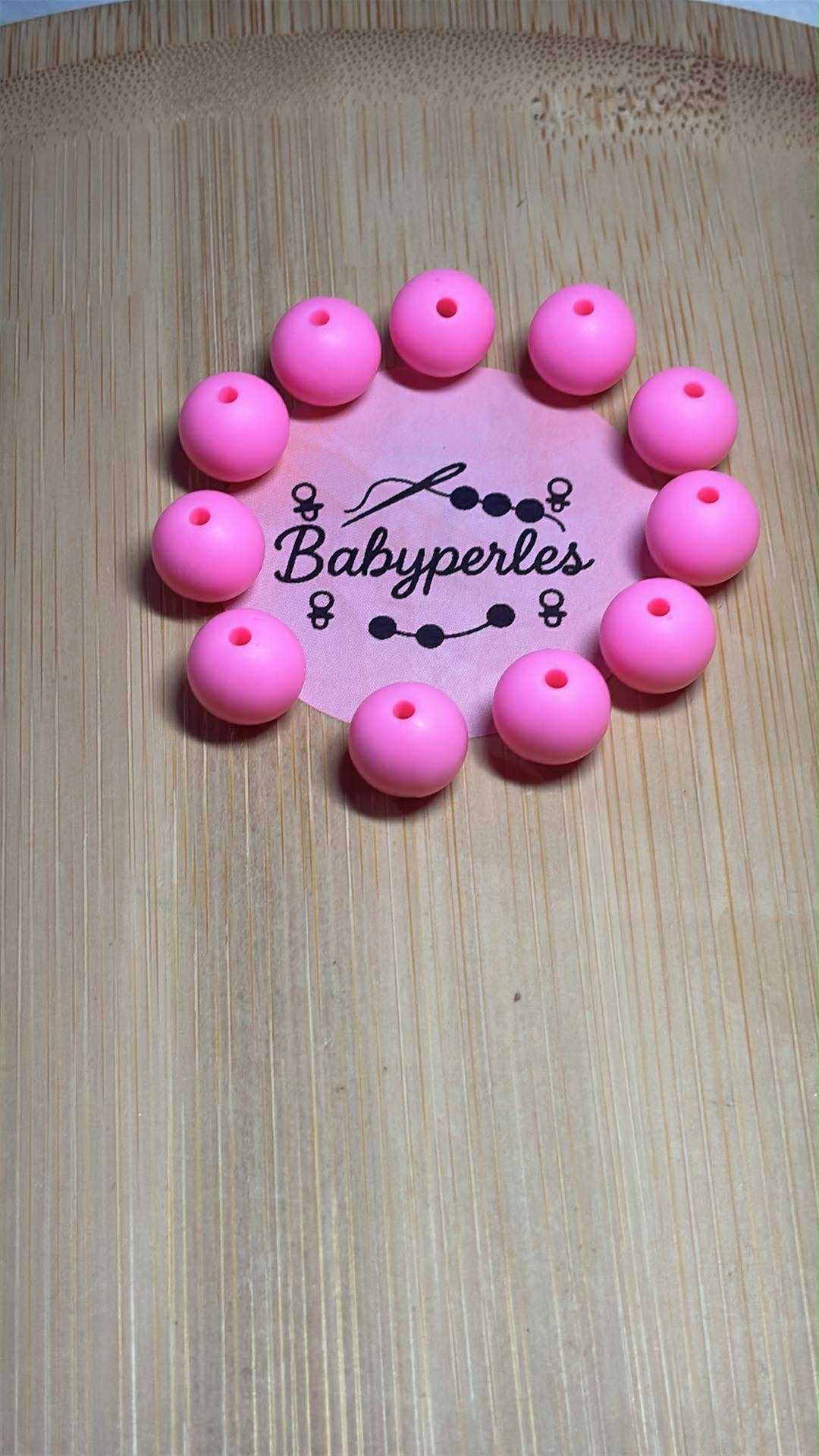 Perle 12 mm rose bébé
