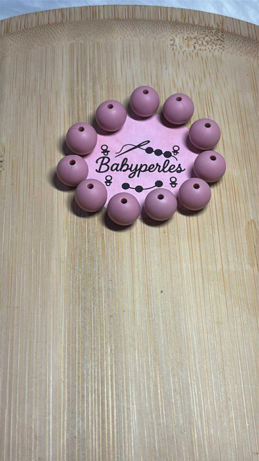 Perle 12 mm vieux rose ( Blush )