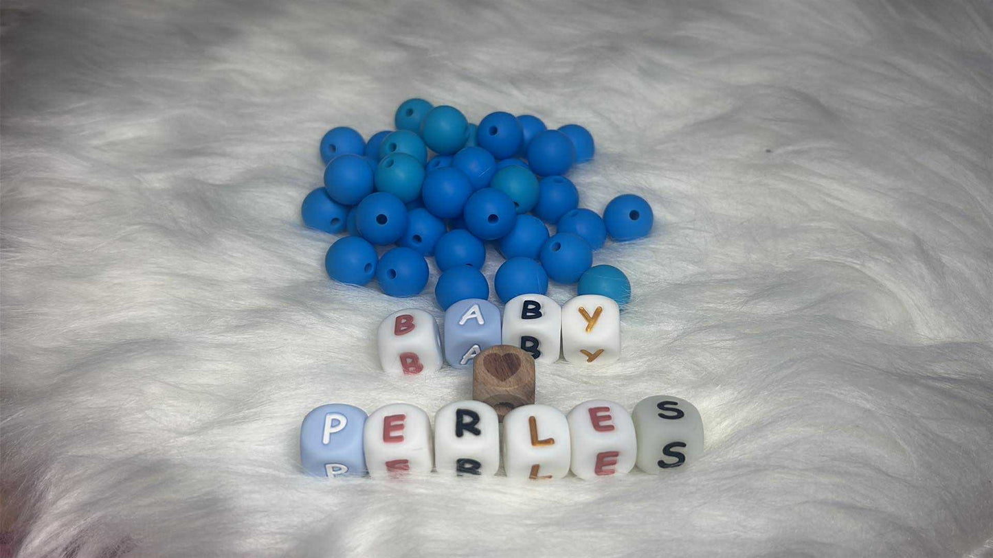 Perle ronde 12 mm bleu