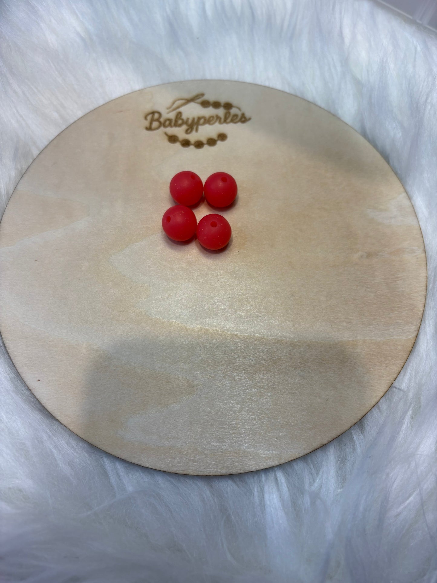 Perles rondes 12mm corail rouge pailletée