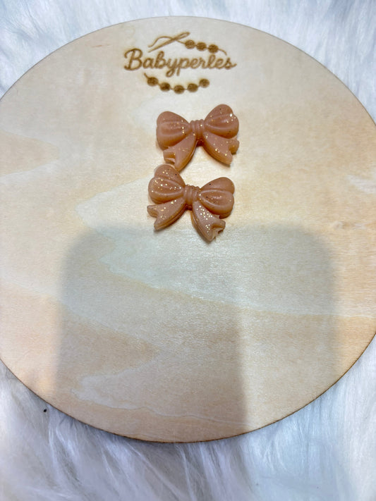 Noeud papillon marron pailletée