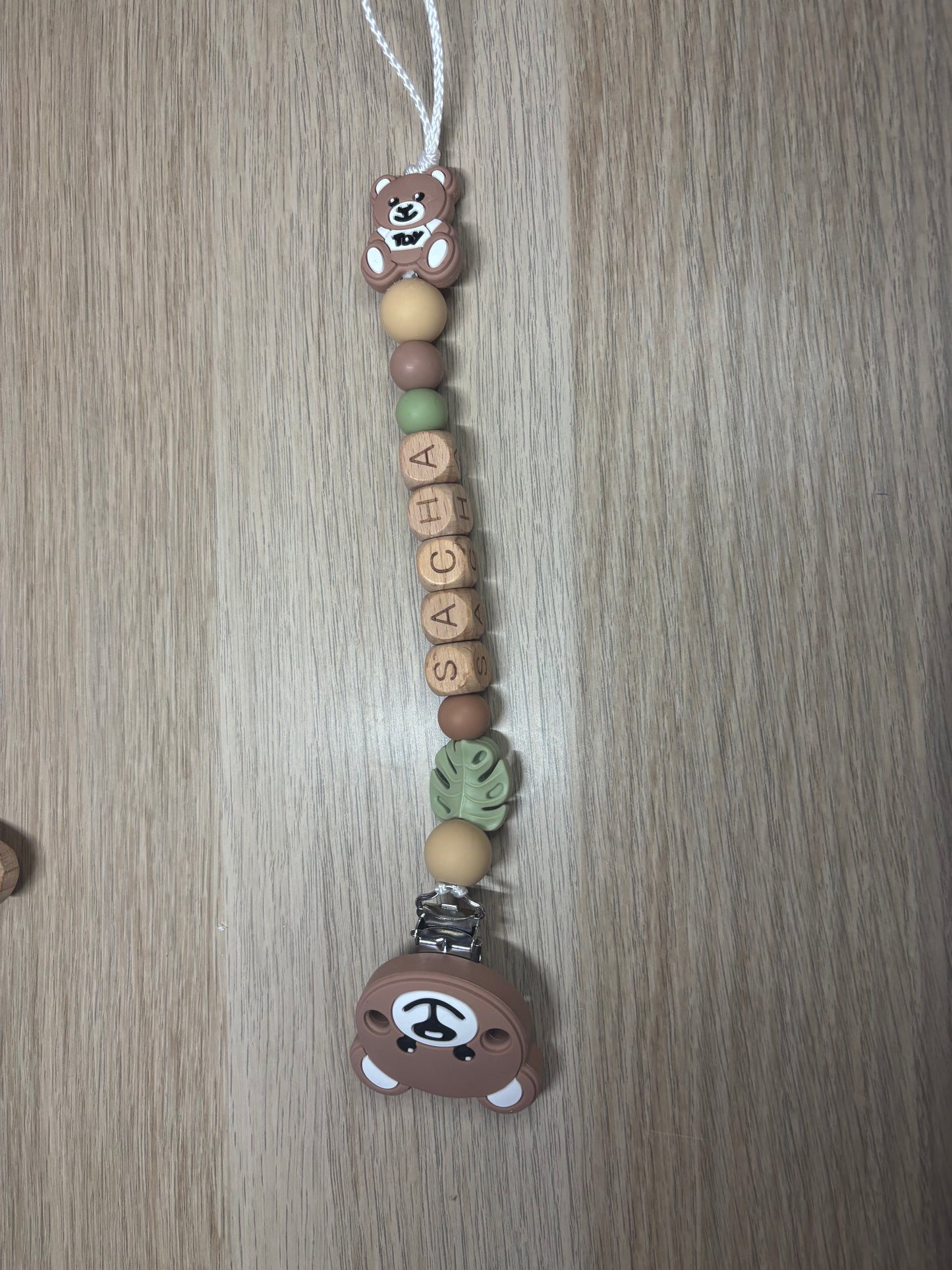 Attache tétine OURSON MARRON