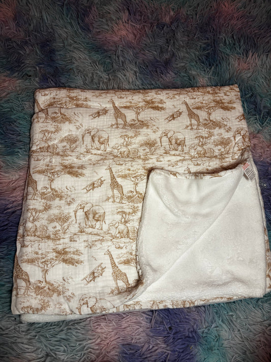 Couverture Savane beige polaire