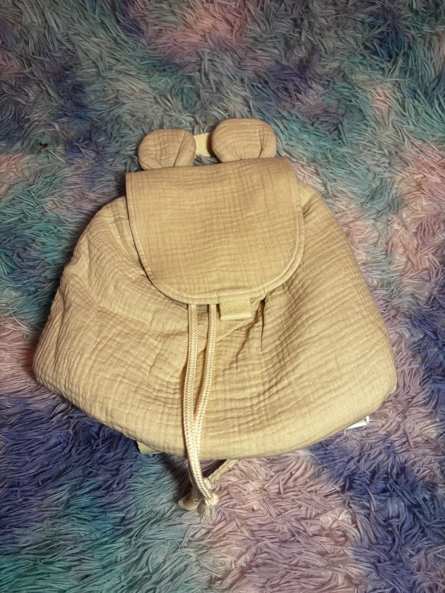 Sac à dos beige gaz de coton