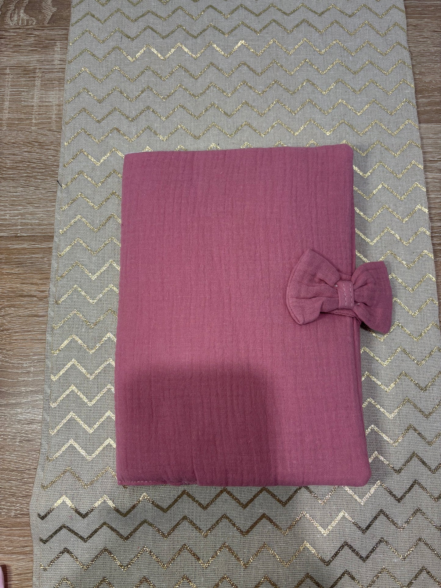 Carnets de santé en gaz de coton avec petit noeud