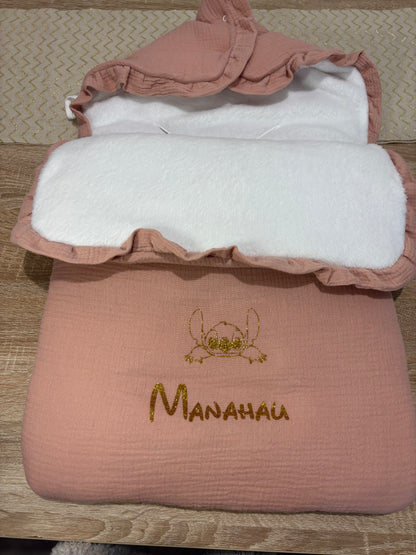 Nid d’ange en coton de gaz  ou minky polaire